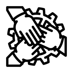 employee engagement business process line icon vector. employee engagement business process sign. isolated contour symbol black illustration