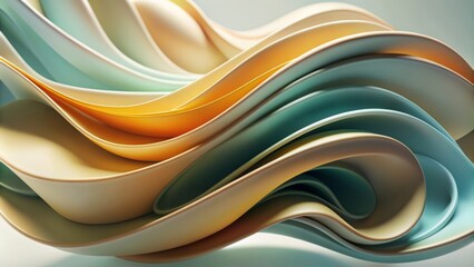 Obraz premium Abstract, fluid shapes in soft, pastel colors are intertwined, creating a sense of motion and harmony