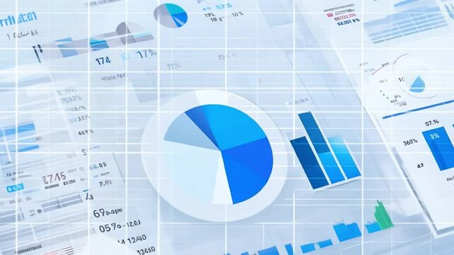 Global business analyzing concept with trade statistics. Seamless loop.
