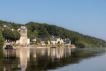 the banks of the Loire river seen from a boat