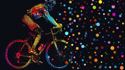Fototapeta premium multicolor polka dot cyclist design