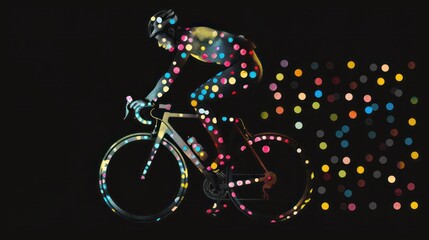 multicolor polka dot cyclist design