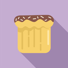 Square cake with dripping chocolate icing and white sprinkles is making your mouth water