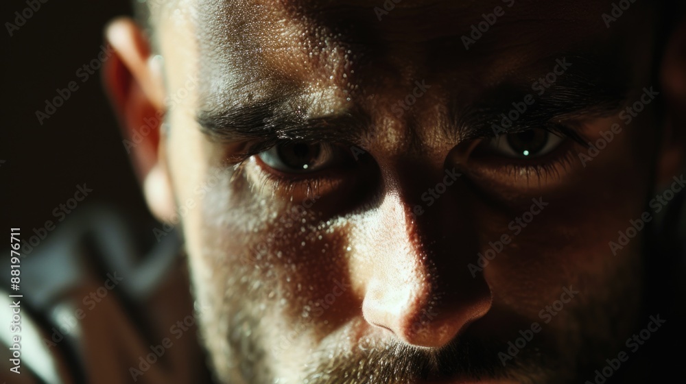 Aufkleber a close-up view of a man with a beard