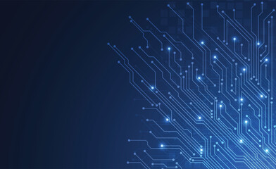 Abstract background with technology circuit board texture. Electronic motherboard illustration. Communication and engineering concept. Vector illustration