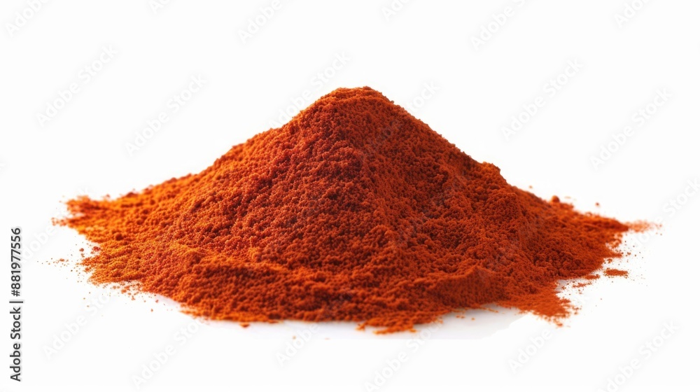 Poster a pile of bright red powder sits on a clean white surface, perfect for use in illustrations or desig