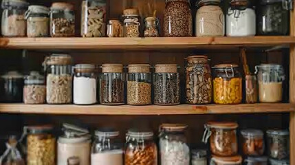 Fototapeta premium Advocate for zero waste with a neatly organized zero-waste pantry