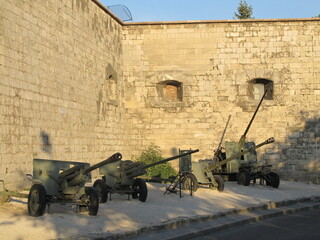 Old weapons and canons at Citadella Budapest, Hungary