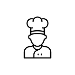 Chef outline icons, minimalist vector illustration ,simple transparent graphic element .Isolated on white background