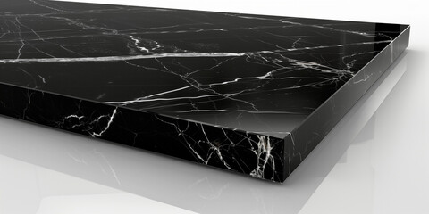 Sophisticated Edge: Nero Marquina Marble Slab - Thickness and Glossy Finish - Suited for Modern Interiors