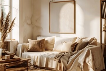 Cozy Sunlit Bedroom with Natural Elements.