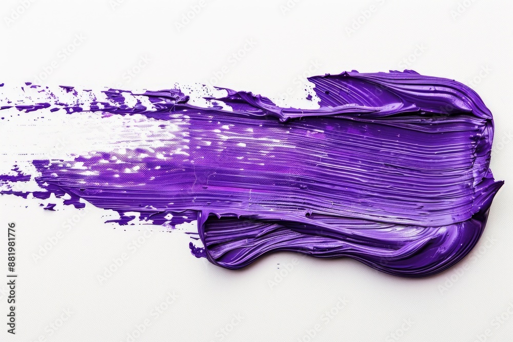 Aufkleber Close-up shot of purple paint on a white surface, ideal for use in design projects or as a reference image