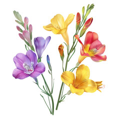 Naklejka premium wildflower clip art watercolor illustration