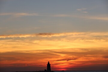 sunset over the river