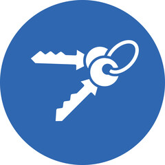 Key glyph circle icon