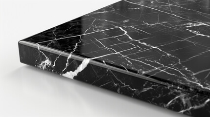 Sophisticated Edge: Nero Marquina Marble Slab - Thickness and Glossy Finish - Suited for Modern Interiors