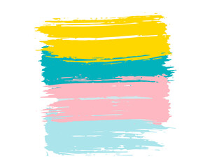 Obraz premium Art frame with brush paint stroke in pastel colors. Vector illustration