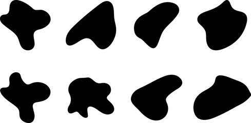Bloob shape collection, abstract stains, Liquid organic fluid for background,Vector illustration
