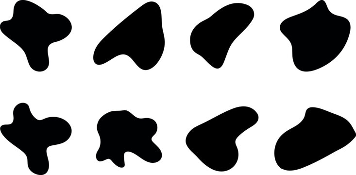 Bloob shape collection, abstract stains, Liquid organic fluid for background,Vector illustration
