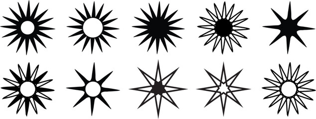 Obraz premium Set of star sparkle icon set.