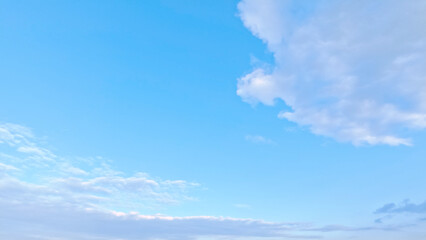 pretty large bright clouds in the blue sky bg - photo of nature
