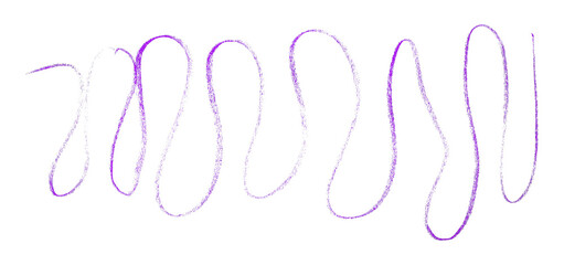 Purple pencil strokes in simple style, isolated on transparent background.
