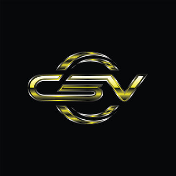 Initial CBV Circle Metallic Geometric Creative Modern Business Technology Logo