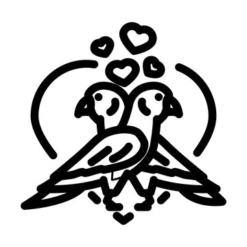 recommend clip art: lovebirds line icon vector. lovebirds sign. isolated contour symbol black illustration
