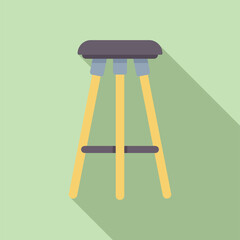 Tall wooden bar stool with a round seat and footrest, perfect for a modern or traditional bar setting