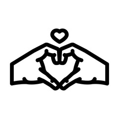 love gesture line icon vector. love gesture sign. isolated contour symbol black illustration