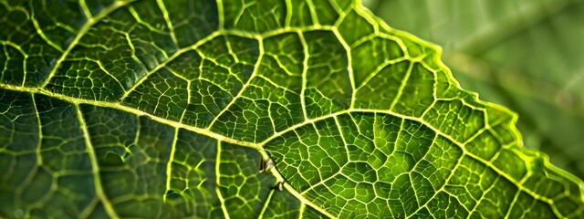 Obraz premium Green Leaf Close-Up Fine Art Style