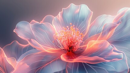 An abstract image of a flower in soft pastel colors. 