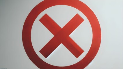 Fototapeta premium abstract red stop x traffic sign symbol in white backgroud