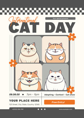Fototapeta premium International Cat Day Flyer