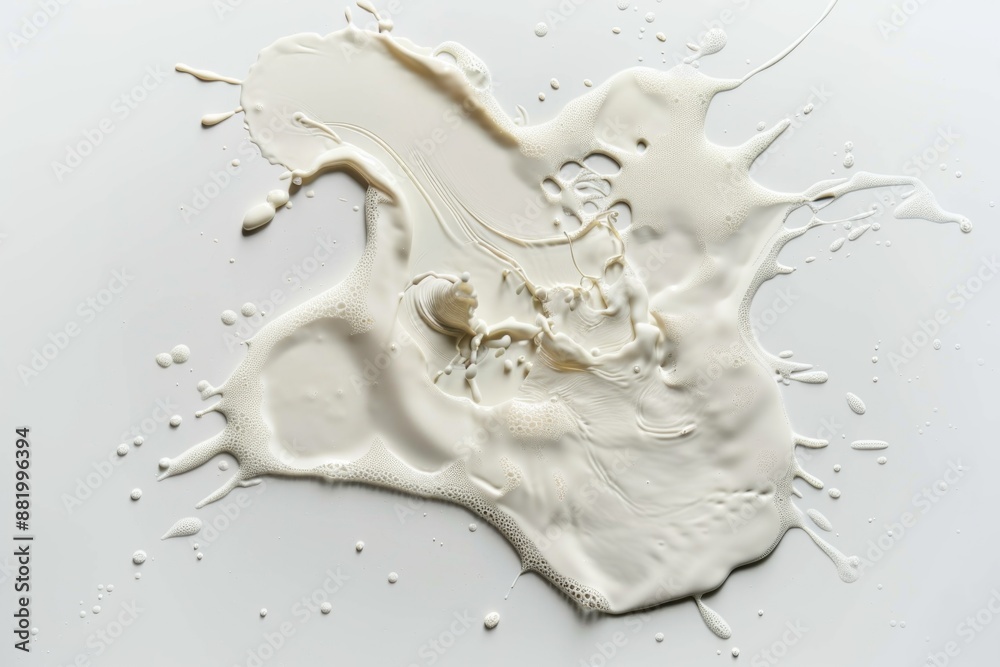 Poster a close-up view of a clear liquid substance on a white surface