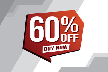 60% sixty percent off buy now poster banner graphic design icon logo sign symbol social media website coupon

