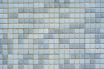 Mosaico de gresite gris y azul