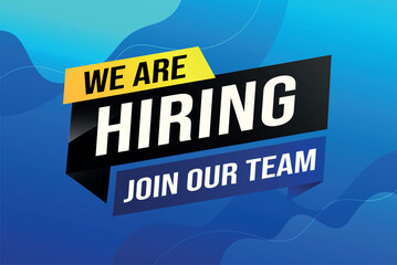 we are hiring join our team poster banner graphic design icon logo sign symbol social media website coupon


