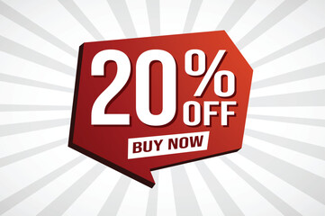 20% twenty percent off buy now poster banner graphic design icon logo sign symbol social media website coupon

