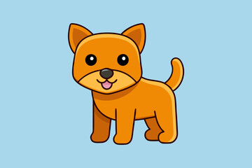 Adorable Dog Vector Icon on White Background