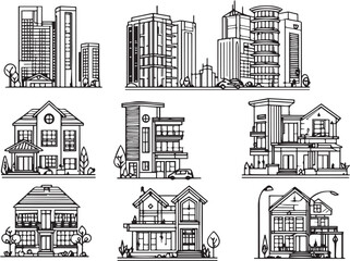 line art of house vector illustration