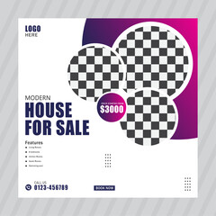 Real estate house property sale social media post square advertisement