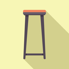 Tall bar stool with a padded seat standing on a yellow background