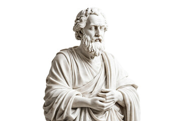 Obraz premium Timeless Wisdom: Classical Marble Sculpture of a Philosopher