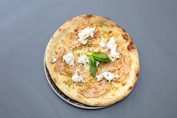 pizza, mortadella, stracchino, granella, pistacchio, pistacchiosa, mortazza, formaggio, molle,...