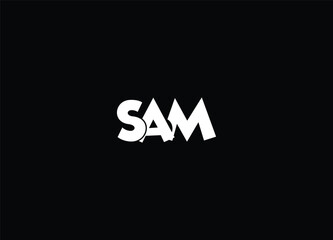 SAM minimalist letter logo design and monogram logo