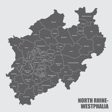 North Rhine-Westphalia administrative map
