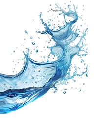 Obraz premium Blue Water Splash with Dynamic Swirls on Transparent Background