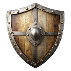 wooden shield with transparent background old shield, battle strength courage honor