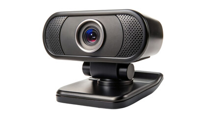 Webcam in black isolated on a transparent background